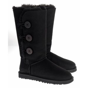 UGG Bailey Button Triplet Black Boots
